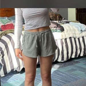 Brandy Melville Sage Green Drawstring Athletic Shorts